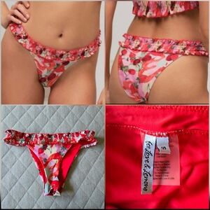 For Love and Lemons Keely Bikini Bottoms Size Small Fruit Cherry Strawberry